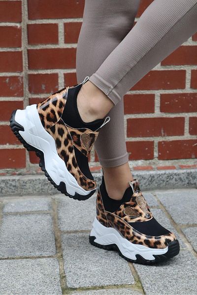 NUA Pantofi de damă WildFury Leopard cu toc înalt de 10 cm, fără șnur
