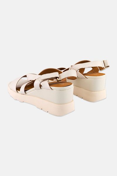 Geox Women D Spherica Velcro Closure Wedges, Off White