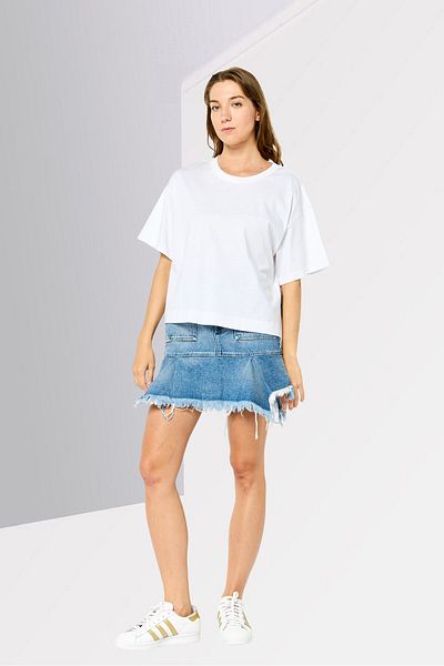 Diesel Women Round Neck Short Sleeves Plain T-Shirt, White