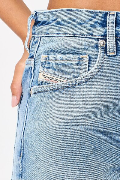 Diesel Women Washed Denim Shorts, Blue