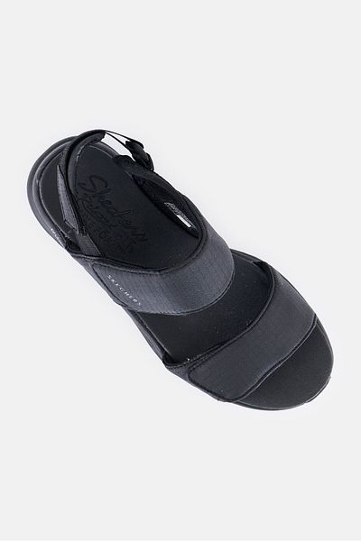 SKECHERS Women D-Lux Walker Velcro Sandal, Black
