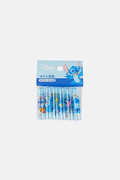 Disney 6 Pieces Pencil Cap, Blue