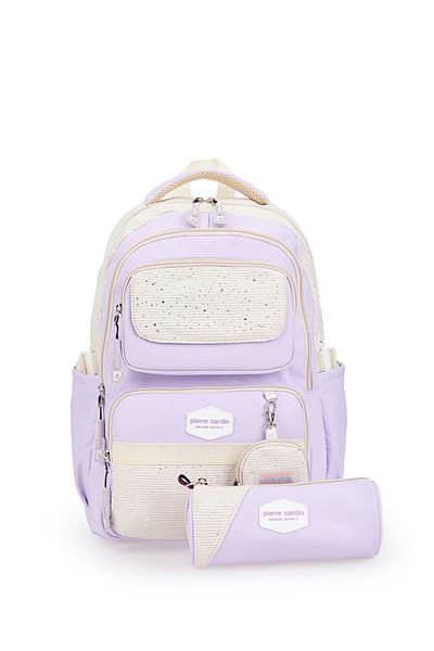 Pierre Cardin Set of 2 School Bags for Girls, Multi-Eye Backpack, School Bag and Pen Holder 07Pc2824