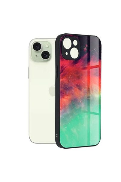 Dali Protective Case Compatible with Apple iPhone 15 Plus, Glaze Series, TPU, Fiery Ocean, Multicolor