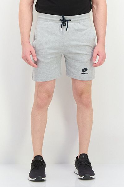 Lotto Men Brand Logo Drawstring Basic Shorts, Grey