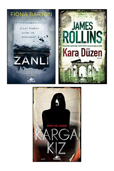 Pegasus Yayınları Polisiye ve Gerilim Seti (3 Kitap) Zanlı + Kara Düzen + Karga Kız | Gerilim, Macera, Gizem
