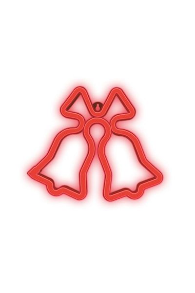 Dali LED Wall Decoration in the Shape of Christmas Bells, Red Light, 23.5x20x2 cm, Red
