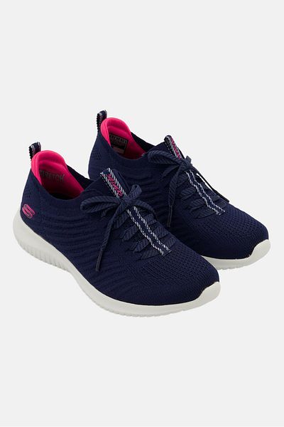 SKECHERS Women Lace Up Training Shoes, Navy Blue