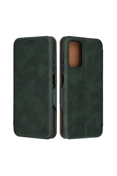 Dali Protective Flip Cover Compatible with Motorola Moto G35, Safe Wallet Plus, Faux Leather, Dark Green