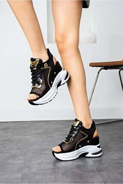 NUA Airtouch Black Mesh 10 cm High Heel Sandals
