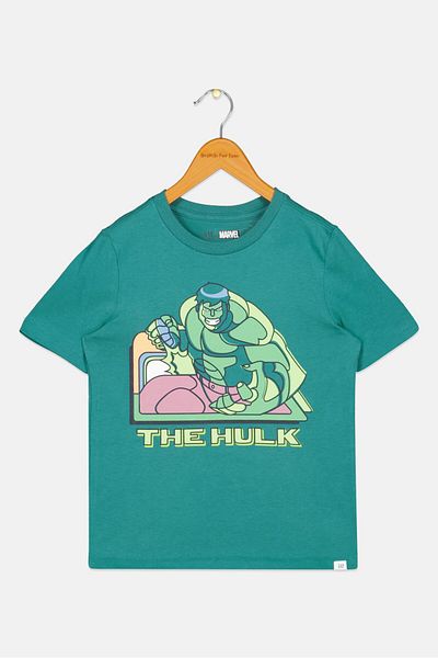 GAP x Marvel Kids Boy Graphic Print T-Shirt, Green