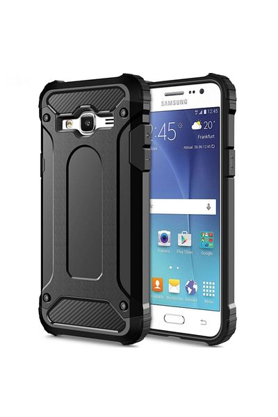 Dali Protective Case for Samsung Galaxy J5 2015, Hybrid Armor, Reinforced Edges, TPU, Black
