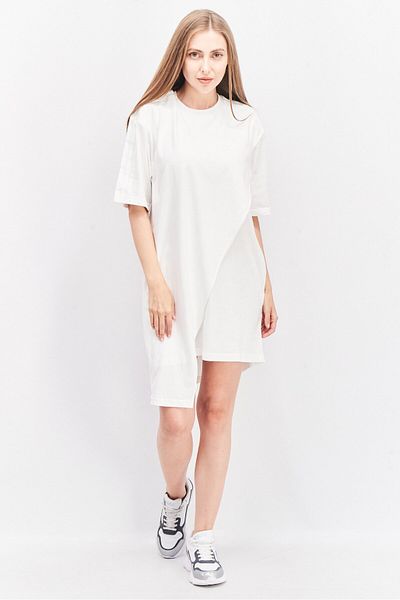 adidas Women Sportswear Fit Short Sleeve Outdoor Mini Dress, White