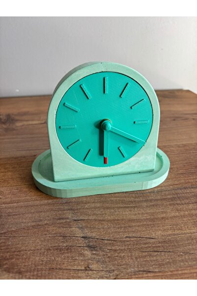 HALFART Mint Yeşil El Yapımı Beton Masa Saati – Sessiz Mekanizma, Modern Deko...