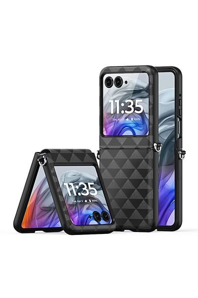 Dali Protective Case Dux Ducis Compatible with Motorola Razr 50, Fitt, Textured, TPU, Black