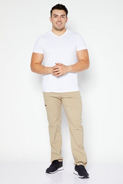 Weatherproof Men Regular Fit Solid Chino Pants, Tan