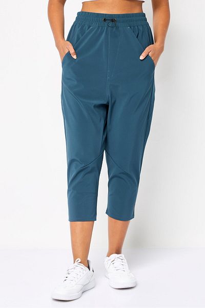 Reebok Women Sportswear Fit Brand Logo Training Track Pants, Teal Green