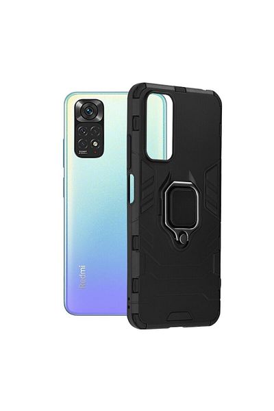 Dali Protective Case Compatible with Xiaomi Redmi Note 11/Note 11S, Silicone Shield, Magnetic Ring, Black