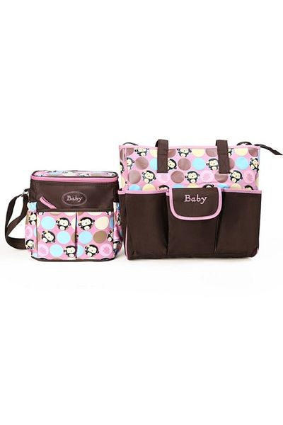 Monkey Set genti pentru carucior copii Roz