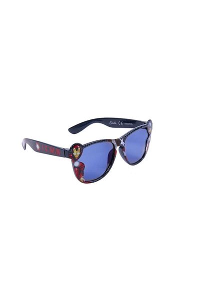 Cerda Ochelari de soare pentru copii cu protecție UV, model Iron Man în relief, dreptunghiulari, negri