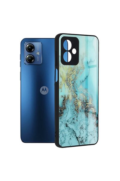 Dali Protective Case for Motorola Moto G14, Glaze Series, TPU, Blue Ocean, Multicolor
