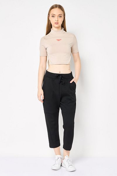 Reebok Women Sportswear Fit Brand Logo Outdoor Sweatpants, Black