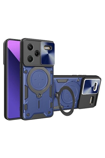 Dali Protective Case Compatible with Xiaomi Redmi Note 13 Pro Plus 5G, CamGuard Pro, Blue-Black