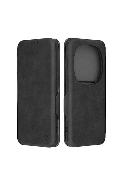 Dali Husă de protecție cu clapă compatibilă cu Honor Magic6 Pro, portofel sigur Plus, piele, neagră
