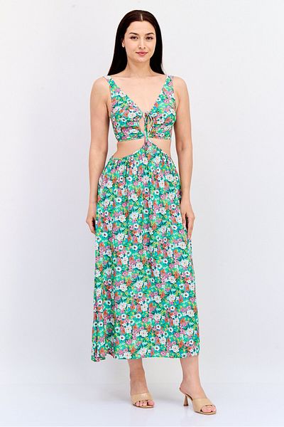 Koton Women Allover Print Midi Dress, Multicolor