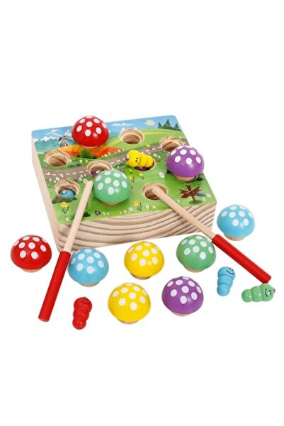 Dalip Baby Educational Interactive Wooden Toy with Mushrooms