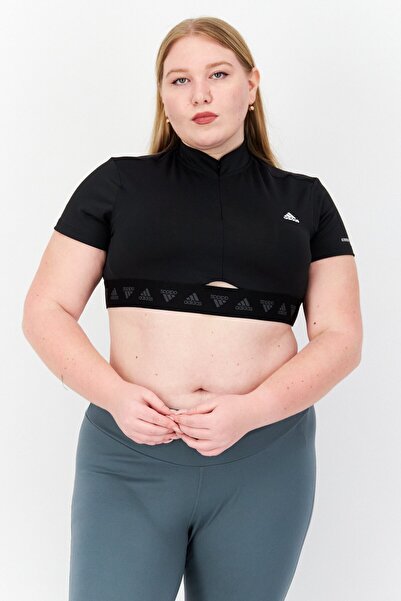 adidas Women Sportswear Fit Short Sleeve Training Top, Black