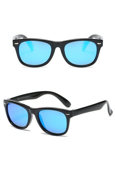Dali Ochelari de soare pentru copii, formă dreptunghiulară, polarizați, filtru UV, lentilă albastră, ramă din plastic, D802, vârste