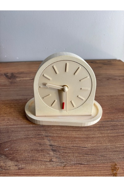 HALFART Krem Renk El Yapımı Beton Masa Saati – Sessiz Mekanizma, Modern Dekor...