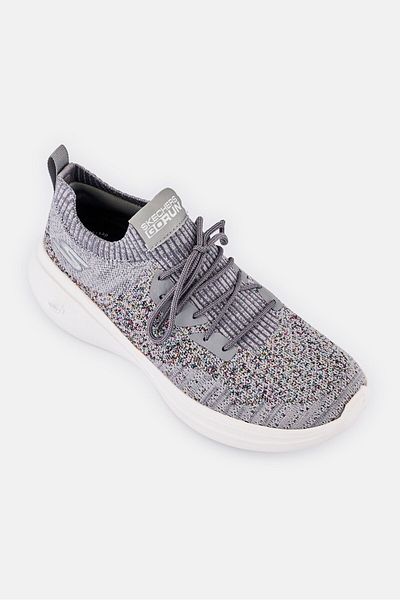 SKECHERS Women Go Run Fast Lace Up Running Shoes, Grey