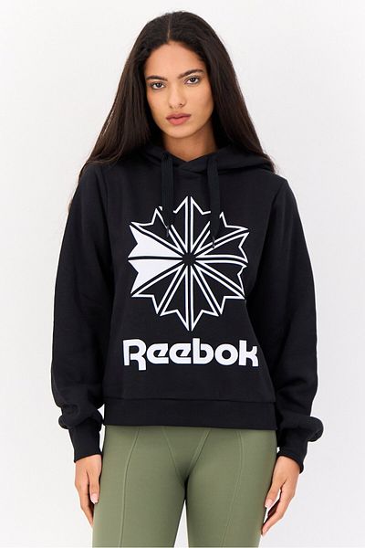 Reebok Women Sportswear Fit Long Sleeves Outdoor Hoodie, Black