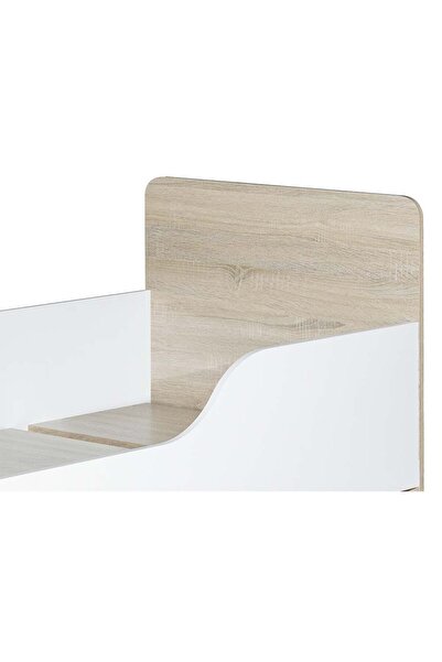 Danube Home Kinder 70x130 Toddler Bed - White/Sonoma Oak L135xW75.5xH69cm