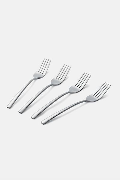 Tchibo 4 Pcs Stainless Party Forks, Silver