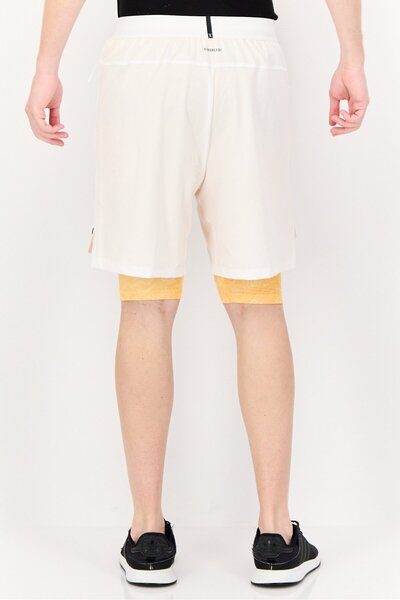 adidas Men Sportswear Fit 9 Inseam 2 in 1 Outdoor Shorts, White