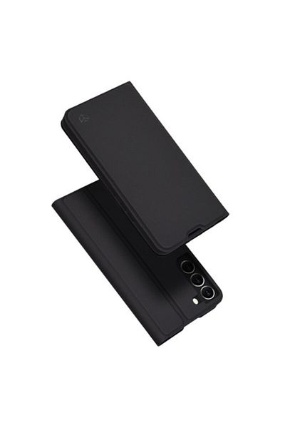 Dali Flip Cover Protective Case, Compatible with Samsung Galaxy S22 5G, MagSkin Book, -Leather, Black