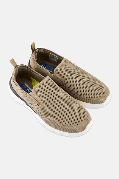 SKECHERS Men Del Retto Slip On Running Shoes, Taupe