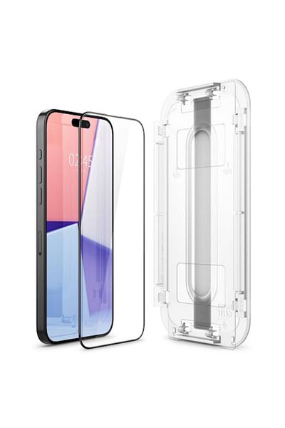 Dali Privacy Screen Protector for Apple iPhone 15 Pro Max, Glas.tr EZ-Fit, 2-Piece Set, Tempered Glass, B