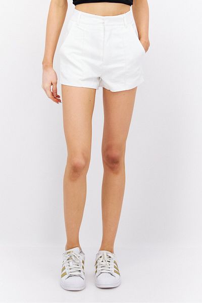 Missguided Women Solid Basic Shorts, White