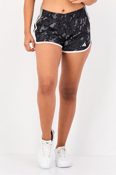 adidas Women Sportswear Fit 4 Inseam Camouflage Training Shorts, Grey