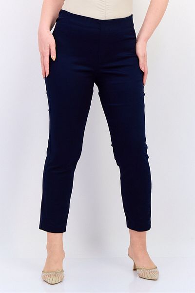 DeFacto Women Regular Fit Solid Cropped Pants, Navy