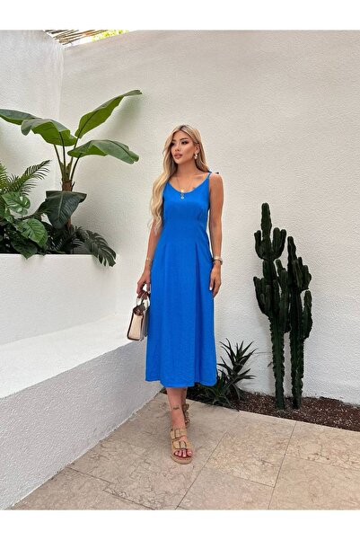 NEW STATION Νέο φόρεμα μίντι με δέσιμο στους ώμους Statıon