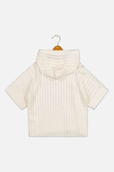 Koton Kids Girl Crochet Hooded Sweater, Off White