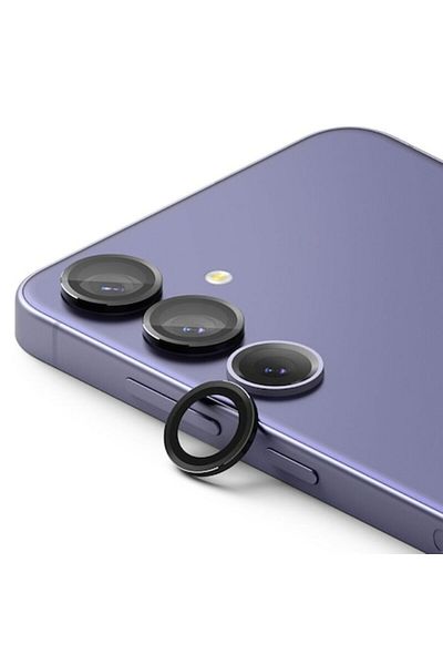 Dali Camera Protection Film Compatible with Samsung Galaxy S24, Lens Frame, Tempered Glass, Black-Transpa