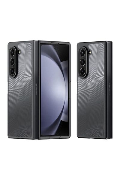 Dali Husă de protecție compatibilă cu Samsung Galaxy Z Fold6, Aimo, margini negre ranforsate, TPU, transparentă