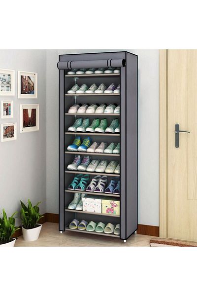 Bogadini Modern and Adjustable Shoe Rack – Textile Iron Tubes, Dust and Moisture Resistant