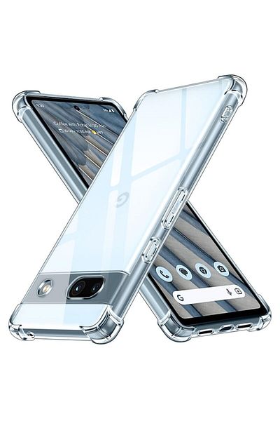 Dali Protective Case Compatible with Google Pixel 7a, ShockProof, Clear Silicone, Transparent